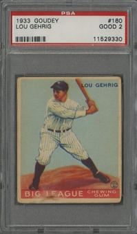 1933 Goudey #160 Lou Gehrig – PSA GD 2